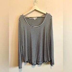 CYRUS Striped Black and White Women's Top Size L